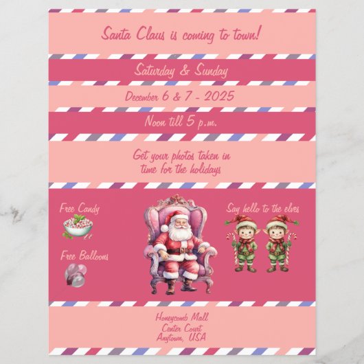Fotos mit Santa im Einkaufszentrum Flyer (Vorne)