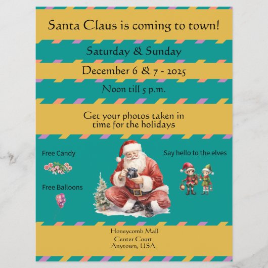Fotos mit Santa im Einkaufszentrum Flyer (Vorne)