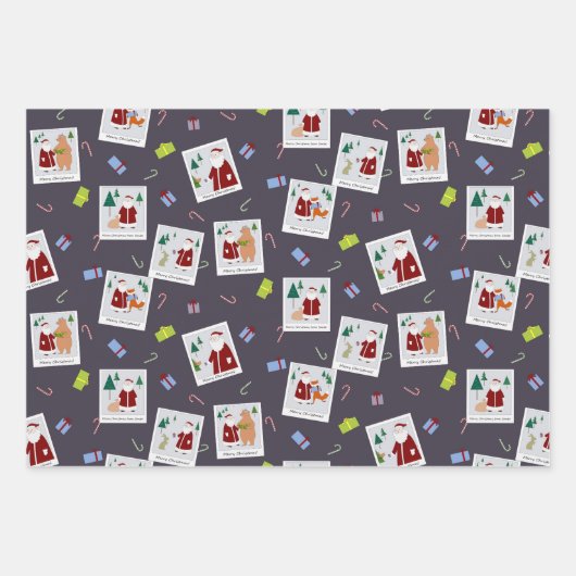 Fotos mit Santa Packpapier Geschenkpapier Set (Vorderseite)