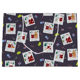 Fotos mit Weihnachtsgeschenk Große Geschenktüte