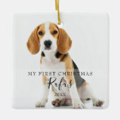 Fotos Moderne Schrift Erste Weihnachten Keramikornament (Vorderseite)