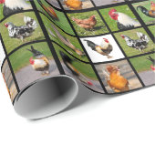 Fotos-Mosaik von Hähnchen und Hühnerbaby Geschenkpapier (Rolleneckpunkt)