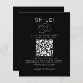 Fotos QR Code Black Chic Moderne Hochzeit (Vorne/Hinten)