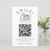 Fotos QR Code Black Chic Moderne Hochzeit (Stehend Vorderseite)