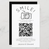 Fotos QR Code Black Chic Moderne Hochzeit (Vorne/Hinten)