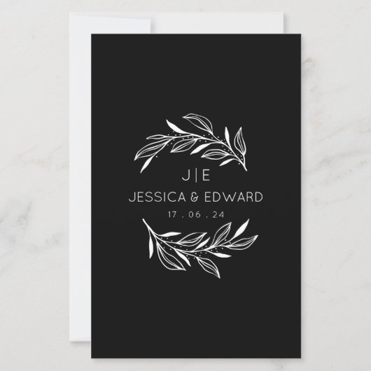 Fotos QR Code Black Chic Moderne Hochzeit (Rückseite)