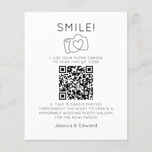 Fotos QR Code Black Chic Moderne Hochzeit (Vorderseite)