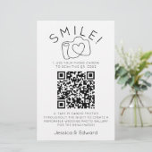 Fotos QR Code Black Chic Moderne Hochzeit Briefpapier (Stehend Vorderseite)