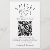 Fotos QR Code Black Chic Moderne Hochzeit Briefpapier (Vorderseite)