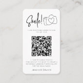 Fotos QR Code Black Chic Moderne Hochzeit Platzkarte (Vorderseite)