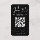 Fotos QR Code Black Chic Moderne Hochzeit Platzkarte (Vorderseite)