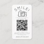 Fotos QR Code Black Chic Moderne Hochzeit Platzkarte (Vorderseite)