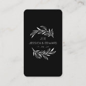 Fotos QR Code Black Chic Moderne Hochzeit Platzkarte (Rückseite)