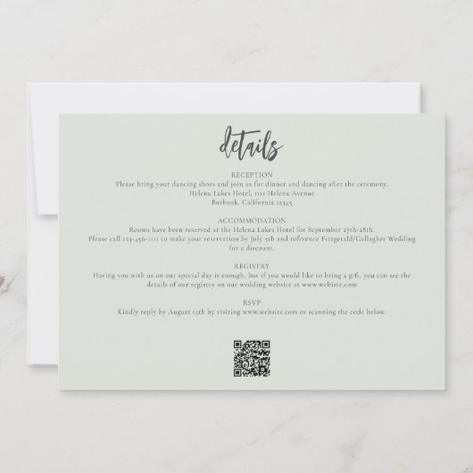 Fotos QR-Kodex Informelle Hochzeit Einladung (Rückseite)