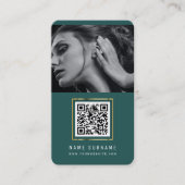 Fotos qr scannbarer Strichcode moderner smaragdfar Visitenkarte (Vorderseite)