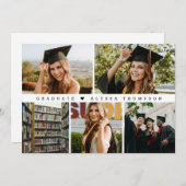 Fotos-Raster für moderne Collage GRADUATE Abschlus Dankeskarte (Vorne/Hinten)