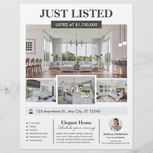 Fotos Real Anwesen Neuer Zuhause bearbeitbarer Lis Flyer (Vorne)