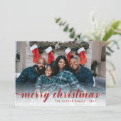 Fotos Red Calligraphy Frohe Weihnachten (Stehend Vorderseite)