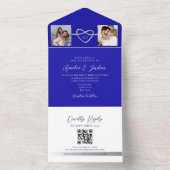 Fotos Royal Blue Wedding QR Code All In One Einladung (Innen Boden)