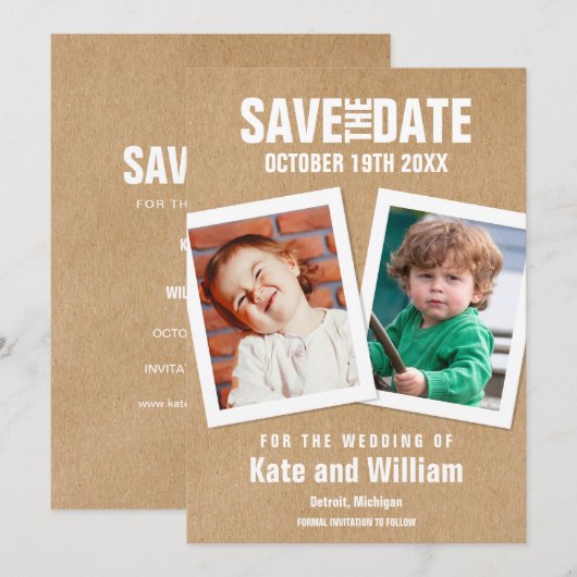 Fotos Rustikales Boho Einladung (Vorne/Hinten)