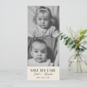 Fotos Typografie Qrcode Save the Date Einladung (Stehend Vorderseite)