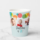 Fotos und Polka Dots Boys Geburtstagsparty Pappbecher (Vorderseite)