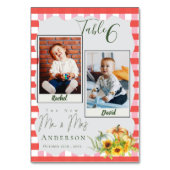 Fotos von Braut- und Kürbiskürbis Tischnummer (Rückseite)