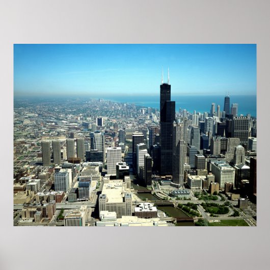 Fotos von Chicago: Skyline aus der Luft Poster (Vorne)