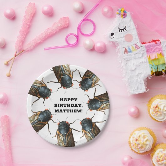 Fotos von Cicadas-Bug, Personalisierte Insekten Pappteller (Party)