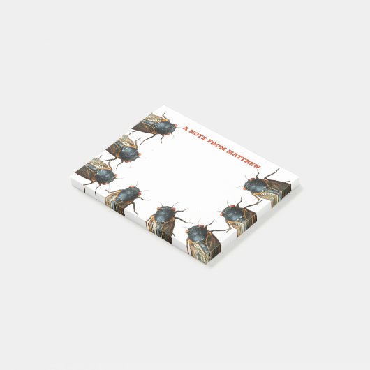 Fotos von Cicadas-Bug, Personalisierte Insekten Post-it Klebezettel (angewinkelt)