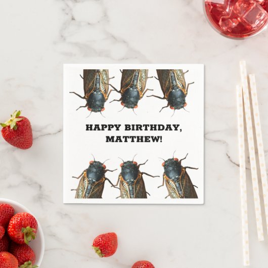 Fotos von Cicadas, Bugs, Insekten Personalisiert Serviette (Beispiel)