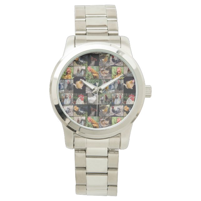 Fotos von Hühnern und Rostern, Armbanduhr (Vorderseite)