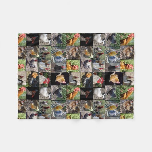Fotos von Hühnern und Rostern, Fleecedecke (Vorderseite (Horizontal))