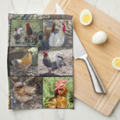 Fotos von Hühnern und Rostern, Geschirrtuch (Viertel Falte)