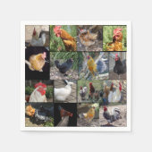 Fotos von Hühnern und Rostern, Serviette (Vorderseite)
