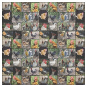 Fotos von Hühnern und Rostern, Stoff (Muster)