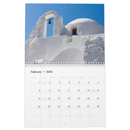 Fotos von Mykonos, Griechenland Kalender (Feb 2026)