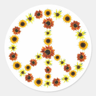 Fotos von Sunflowers Peace Sign Stickers