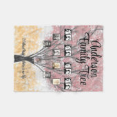 Fotos Wasserfarbe Rote Familienbaum Zitat Fleecedecke (Vorderseite (Horizontal))