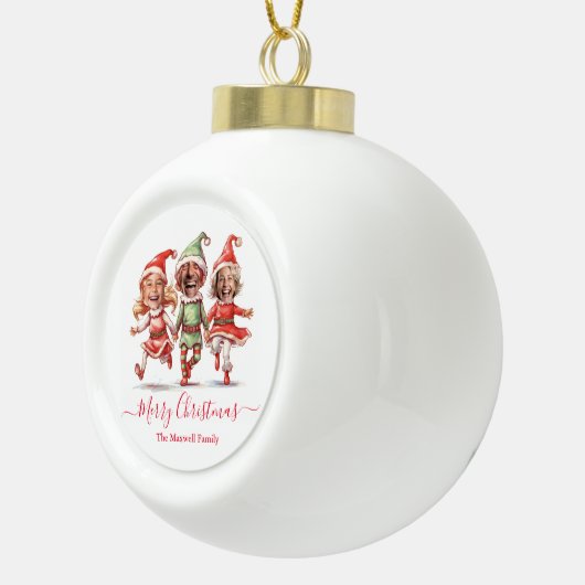 Fotos Weihnachtselfen Keramik Kugel-Ornament (Rechts)