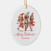 Fotos Weihnachtselfen Keramik Ornament (Rechts)