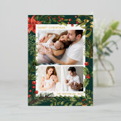 Fotos Weihnachtsfeiertage Botanisches Gold Folien Feiertagskarte (Stehend vorne)