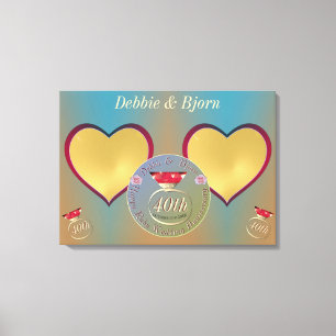 Fotos zum 40. Hochzeitstag Leinwanddruck