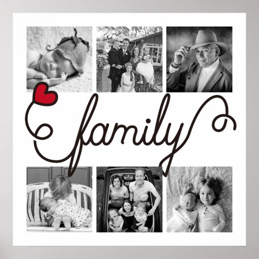 Fotos zur Familientyppografie Art Red Heart Instag Poster (Vorne)