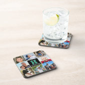 Fotosammlerfamilie Mit Monogramm grünes Schwarz Getränkeuntersetzer (Rechte Seite)