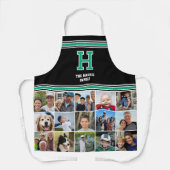 Fotosammlerfamilie Mit Monogramm grünes Schwarz Schürze (Vorderseite)