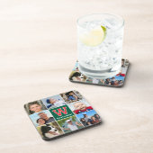 Fotosammlerfamilie Mit Monogramm Rotes Grün Getränkeuntersetzer (Rechte Seite)