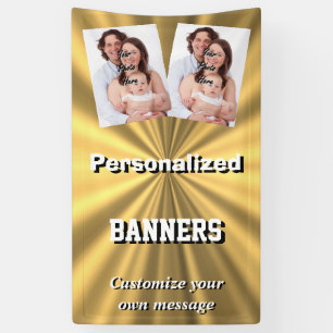 Fotoschablone des Imitats goldene metallische Gold Banner