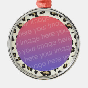 Fotoschmuck mit funky Leopardenmuster Ornament Aus Metall