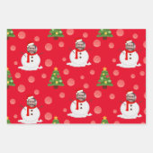 Fotoschneemann mit lustigen Packpapierblättern Geschenkpapier Set (Vorderseite 2)